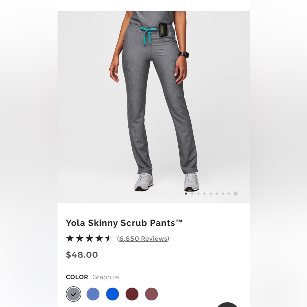 Figs Yola Skinny Scrub Pants - Graphite color - Size XXS